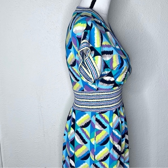 BCBGMAZARIA Cyan combo geometric knit dress - Picture 5 of 10